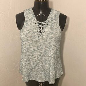 Takara Teal and White Tank-top